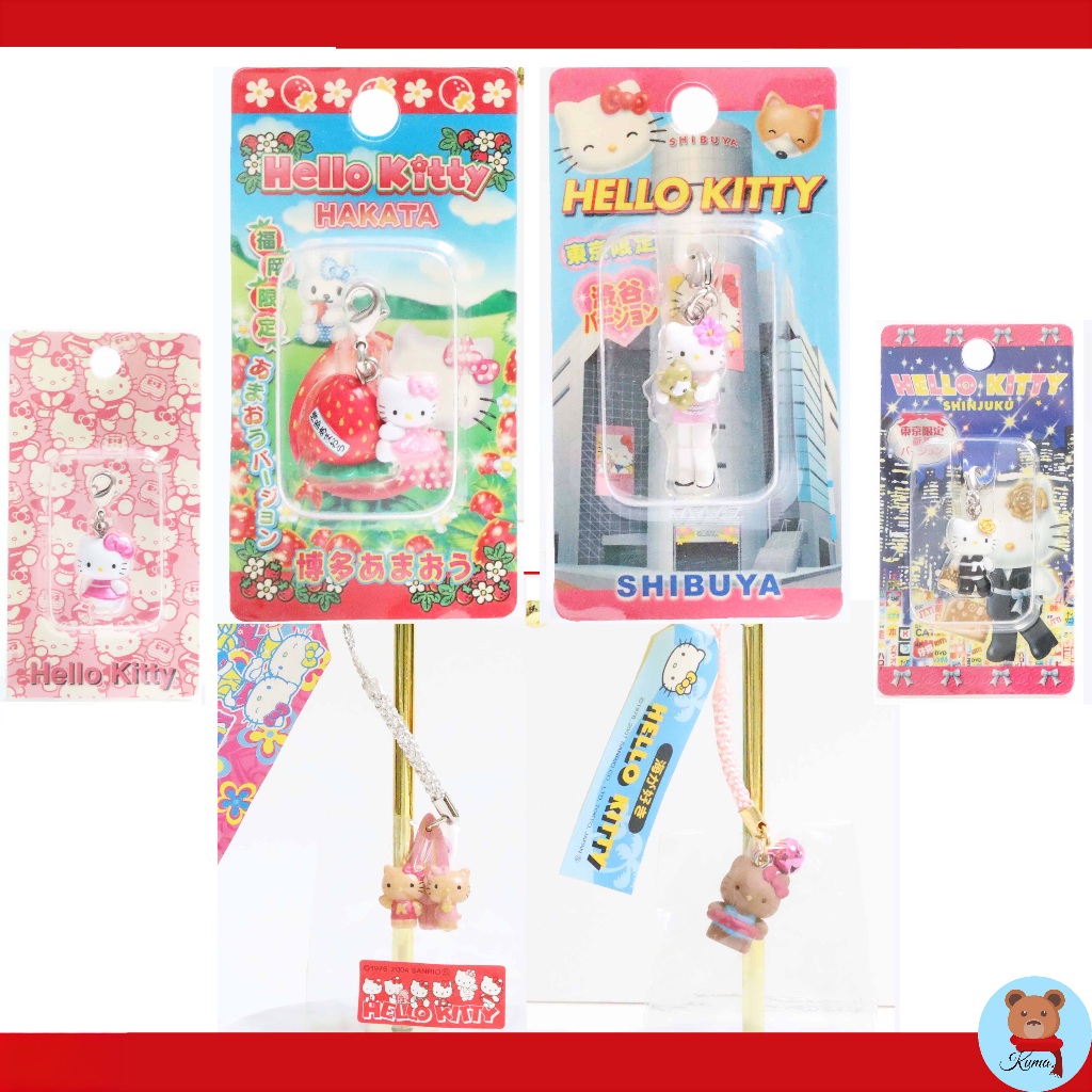 ✅Rare level2 Hello Kitty Souvenir mobile keychains Sanrio rare2 Kuma White House 🇯🇵พวงกุญแจคิตตี้ หายาก ซานริโอ้ รวม