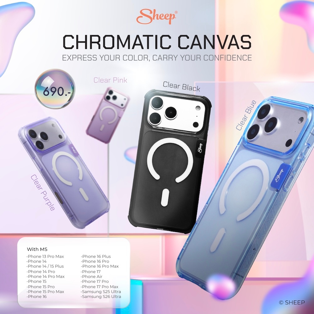 [Sheep Chromatic Canvas For iPhone&Samsung] เคสใสสำหรับไอโฟน13/14/15/16/17 Series และS25U S26U เคสชาร์จแม่เหล็กกันกระแทก