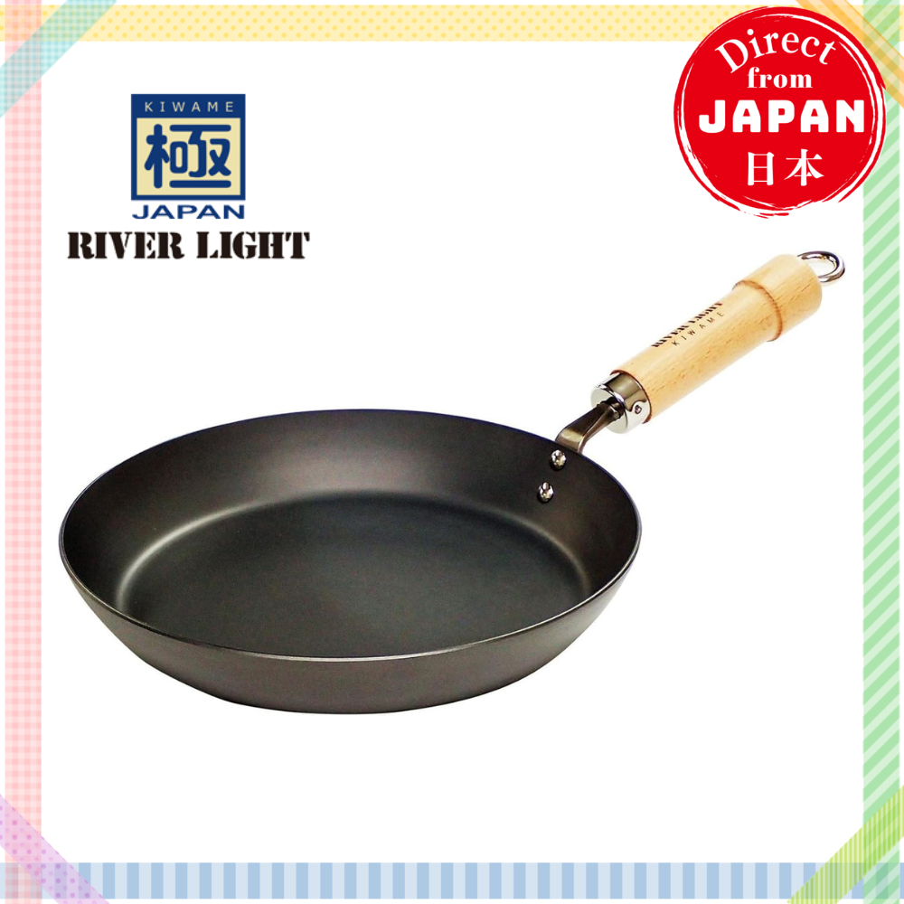 RIVER LIGHT Kiwame JAPAN กระทะเหล็กหนา 3.2mm 24cm 26cm 28cm กระทะญี่ปุ่น