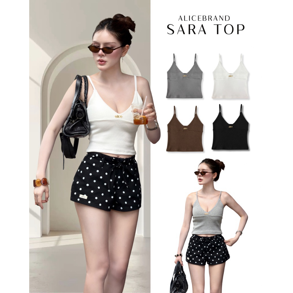 SARA TOP สายเดี่ยวป้ายอลิส