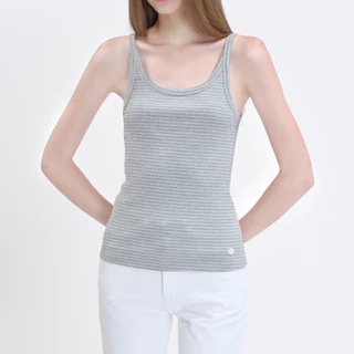 Ribbed Striped Tanktop with acrylic logo เสื้อกล้ามลายทางผ้าริบ - TPW02628