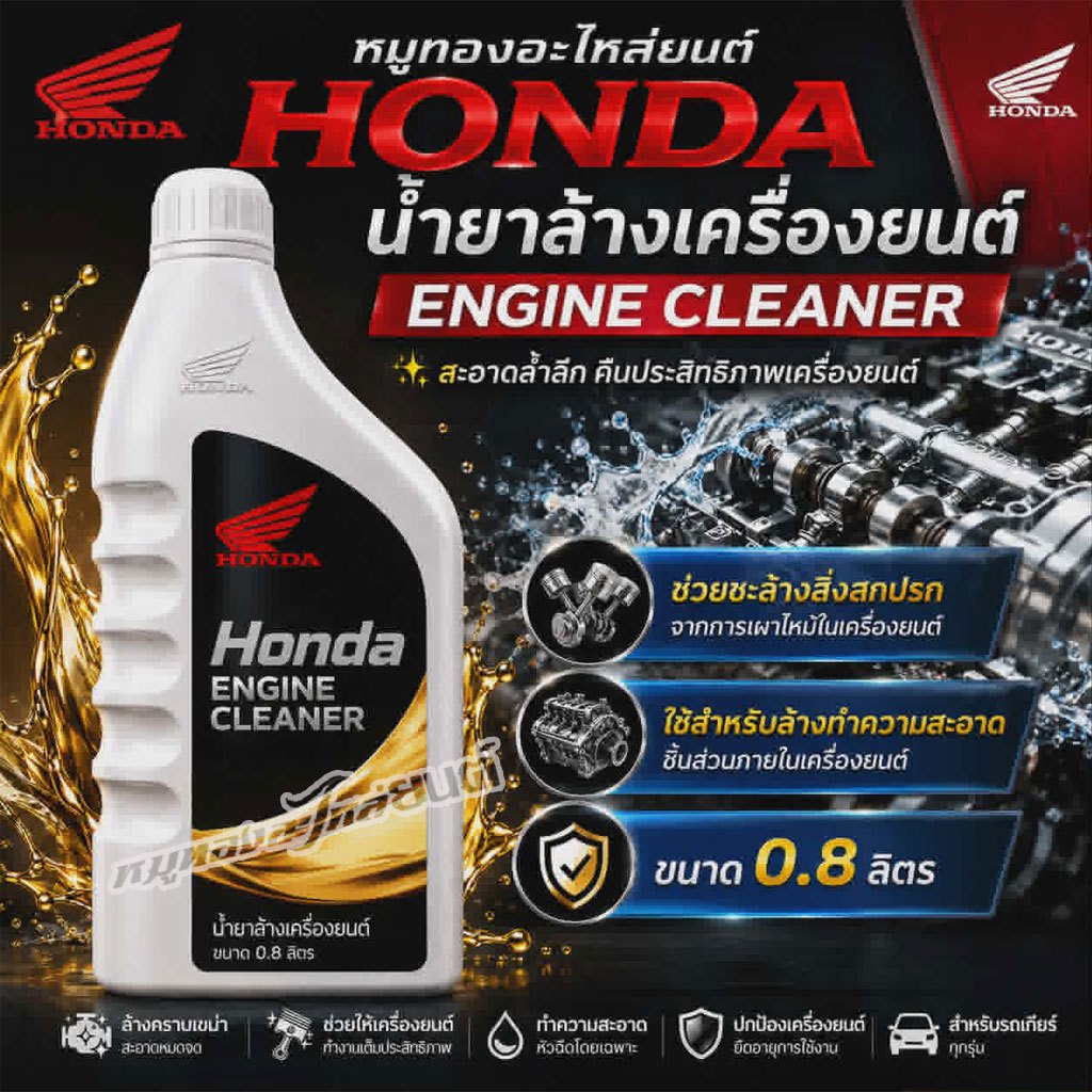 ฟลัชชิ่ง HONDA น้ำยาชะล้างสิ่งสกปรกภายในเครืองยนต์ HONDA ENGINE CLEANER 800 ml.