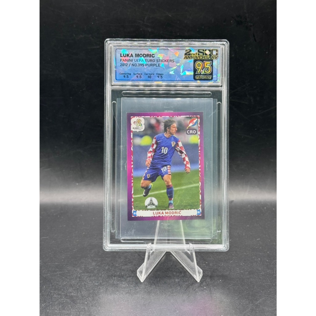 **Luka Modrić - 2012 Panini UEFA Euro Stickers - #395 (Purple Parallel) - SQC 9.5 Gem Mint**