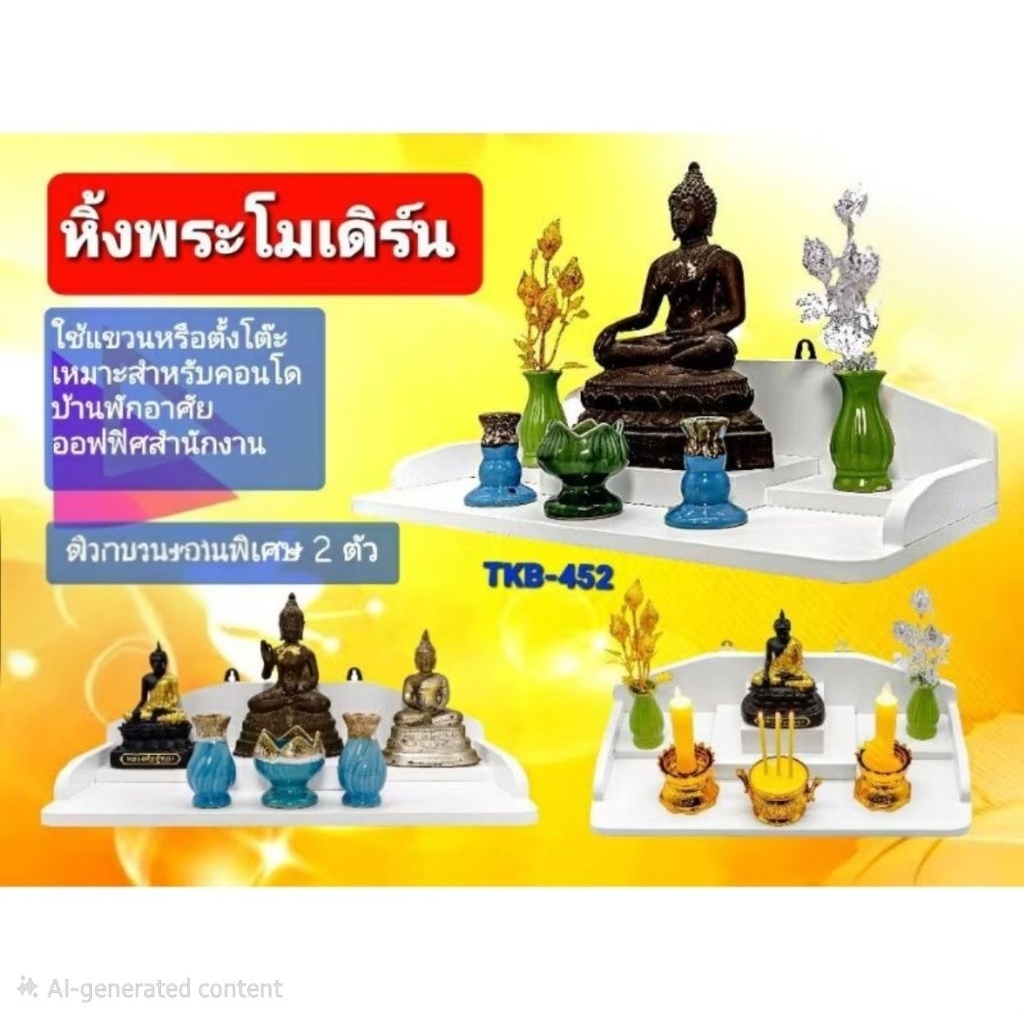 หิ้งพระติดผนัง สไตล์โมเดิร์น มินิมอล สีขาว 💯 ยอดขายทุกช่องทาง 20,000 กว่าตัวแล้ว 💯