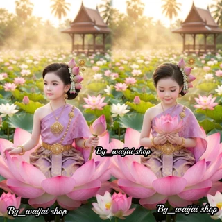 ชุดไทยเด็กหญิง ชุดนางปทุมวดี สีชมพูกลีบบัว ชุดตัวละครวรรณคดีไทย ชุดไทยเด็ก วันสุนทรภู่ ประกวดวันภาษาไทย