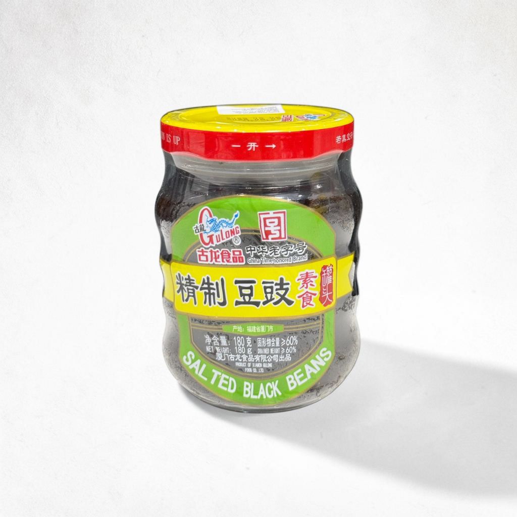 เต้าซี่[ถั่วดำ] Salted Black Beans ตรามังกร Gulong ขนาด 180กรัม