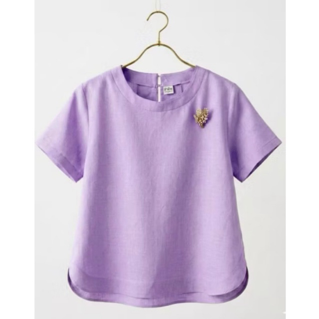 เสื้อลินินแท้100 แขนสั้นเจาะกระดุมหลังเก๋ๆ 1 เม็ด  ผ้าสวย สีสันสดใส