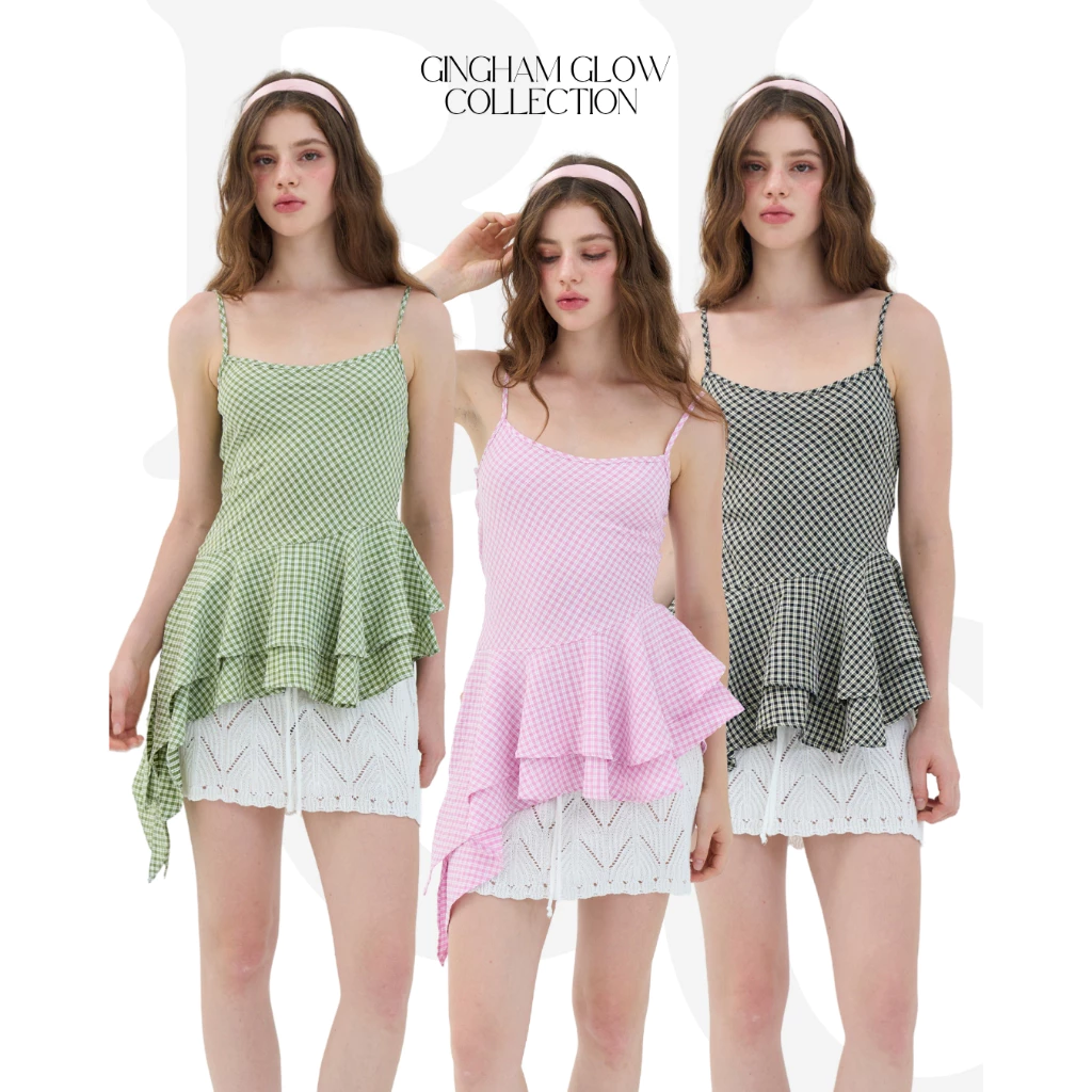 BCTT02 Gingham Glow Collection - เสื้อลายตาราง สายปรับได้