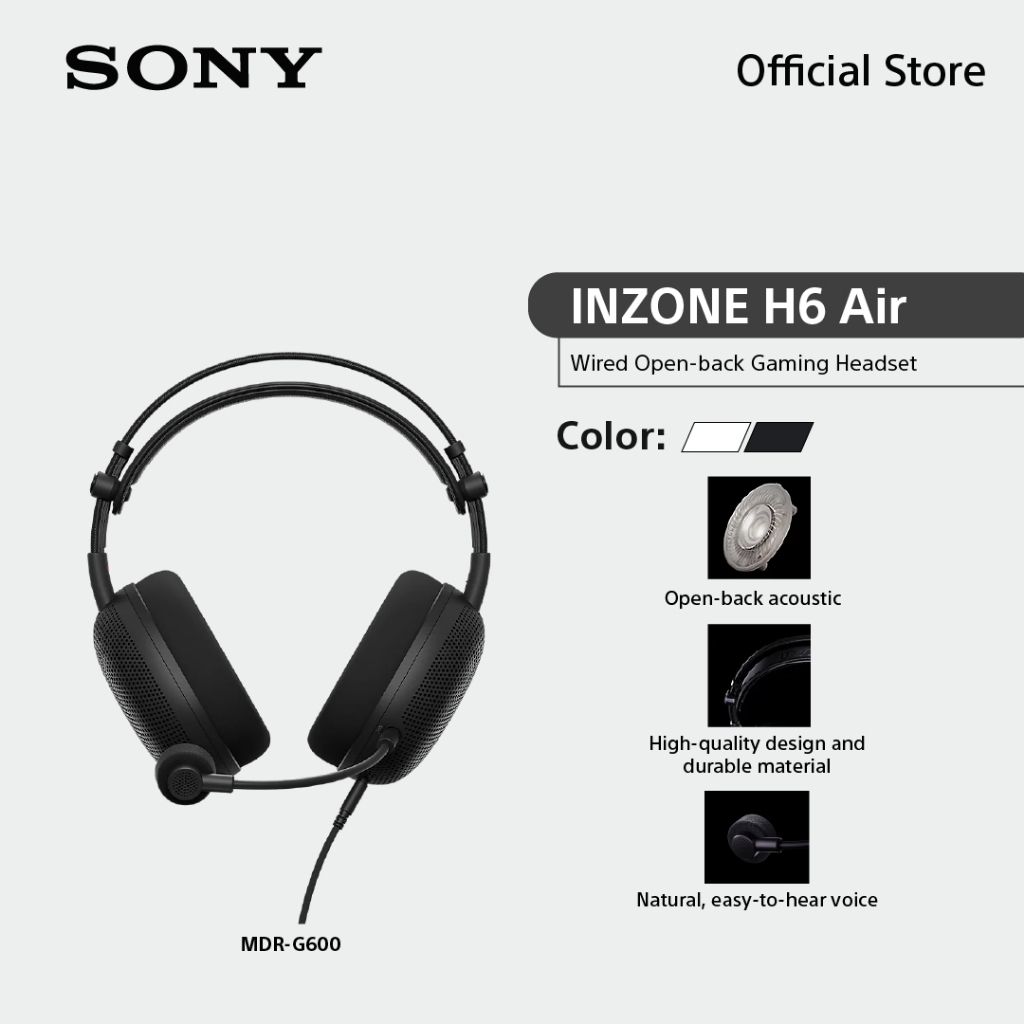 Sony หูฟัง Gaming Headphones  INZONE H6 AIR รุ่น MDR-G600 | 360 Spatial Sound | 199g without mic&cable