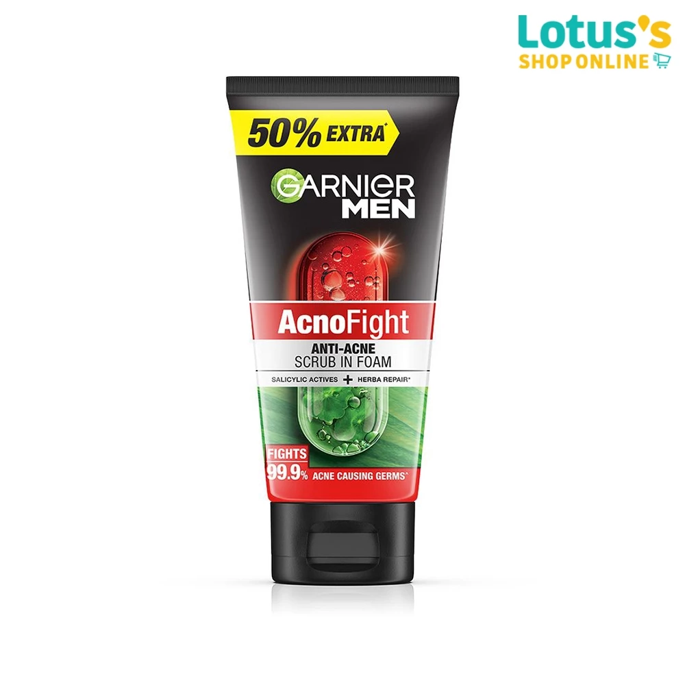 การ์นิเย่ เมน แอคโน ไฟท์ สครับ โฟม 150 มล. GARNIER MEN ACNO FIGHT SCRUB FOAM 150 ML.