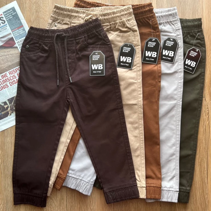 กางเกงขาจั้มเด็ก Jogger ผ้าดี ทรงสวย ใส่ได้ทั้ง ชาย/หญิง WB 2-14Y 📌(ส่งจากไทย🇹🇭)