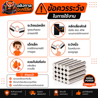 แม่เหล็กแรงสูง ขนาด 6x1 มม Magnet Neodymium แม่เหล็กแรงสูง งานประดิษฐ์ DIY 10 ชิ้น