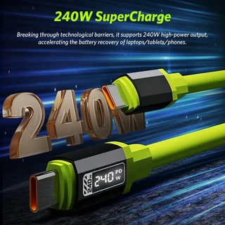 240W สายชาร์จ Type C to C สายซิลิโคนนุ่มเด้ง ชาร์จเร็ว สำหรับมือถือและแท็บเล็ต ชาร์จเร็วสูงสุด ไม่หักงอ 1-2m