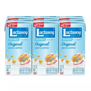 (ยกลัง 36 กล่อง) Lactasoy แลคตาซอย นมถั่วเหลือง ยูเอชที รสหวาน ขนาด 300 มล. (หมดอายุ 28/02/2027)