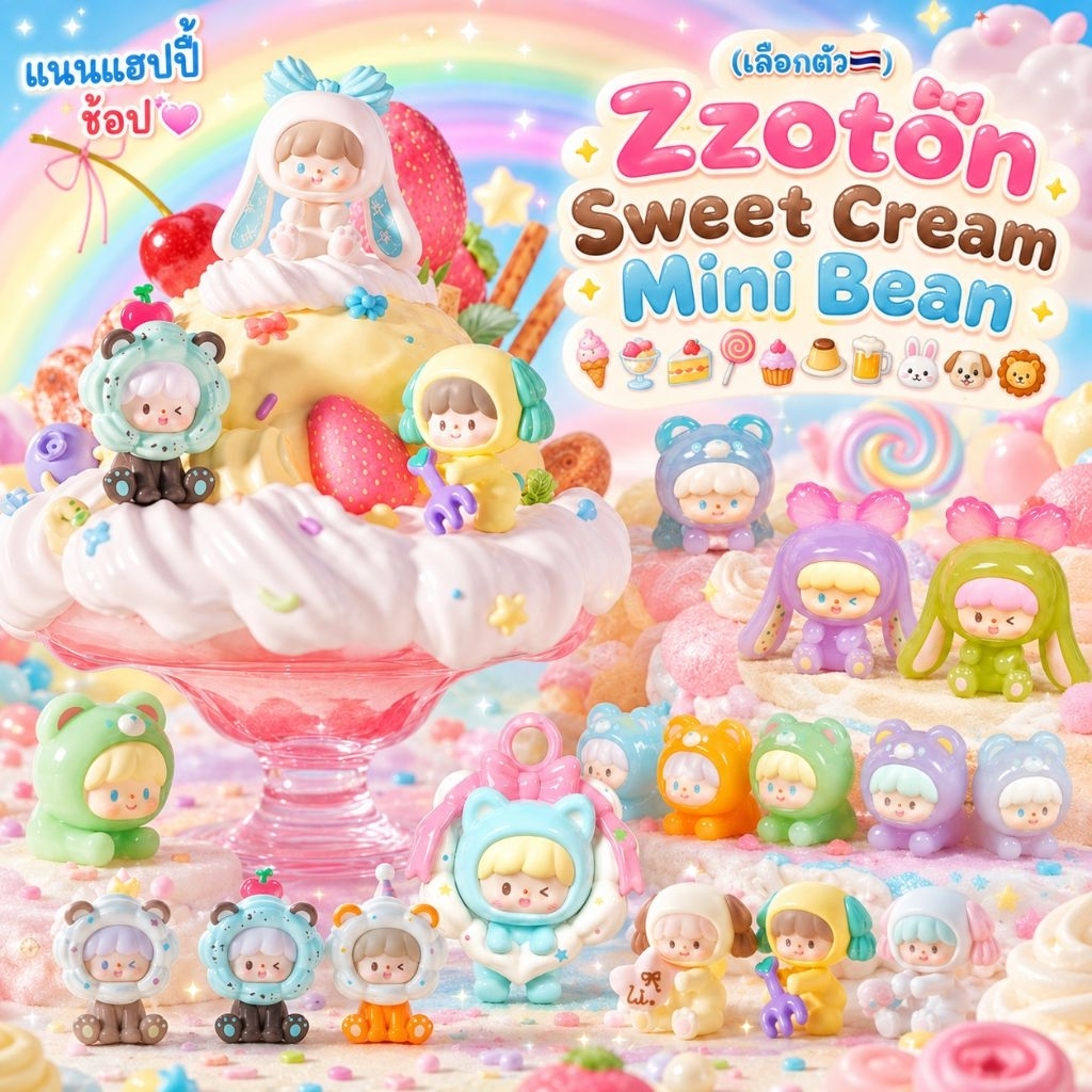 (เลือกตัว🇹🇭) Zzton Sweet Mini Bean✨🍦 🍨🍰🍭🧁