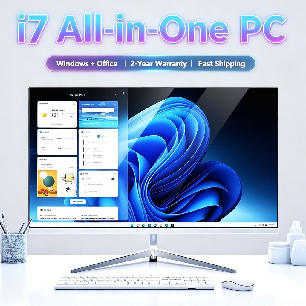 [ในสต็อก] 22/24 นิ้ว All in one-PC Intel core i7， คีย์บอร์ด + เมาส์ รับประกัน 2 ปี ติดตั้ง Windows 11 + MS Office ฟรี