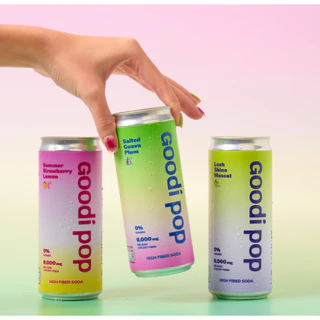 Goodi Pop โซดาพรีไบโอติก Variety Pack 12 | ครบ 3 รส (4+4+4) | 8,000mg Chicory Inulin | 0 Sugar Added | อย.✅