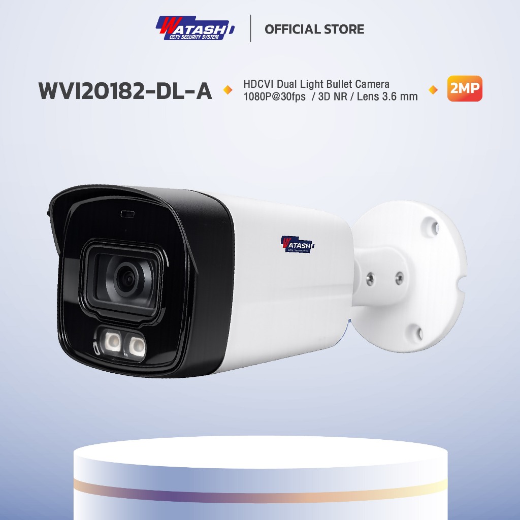 WATASHI รุ่น WVI20182-DL-A ความคมชัด2MP Dual Light HDCVI Fixed-focal Bullet Camera