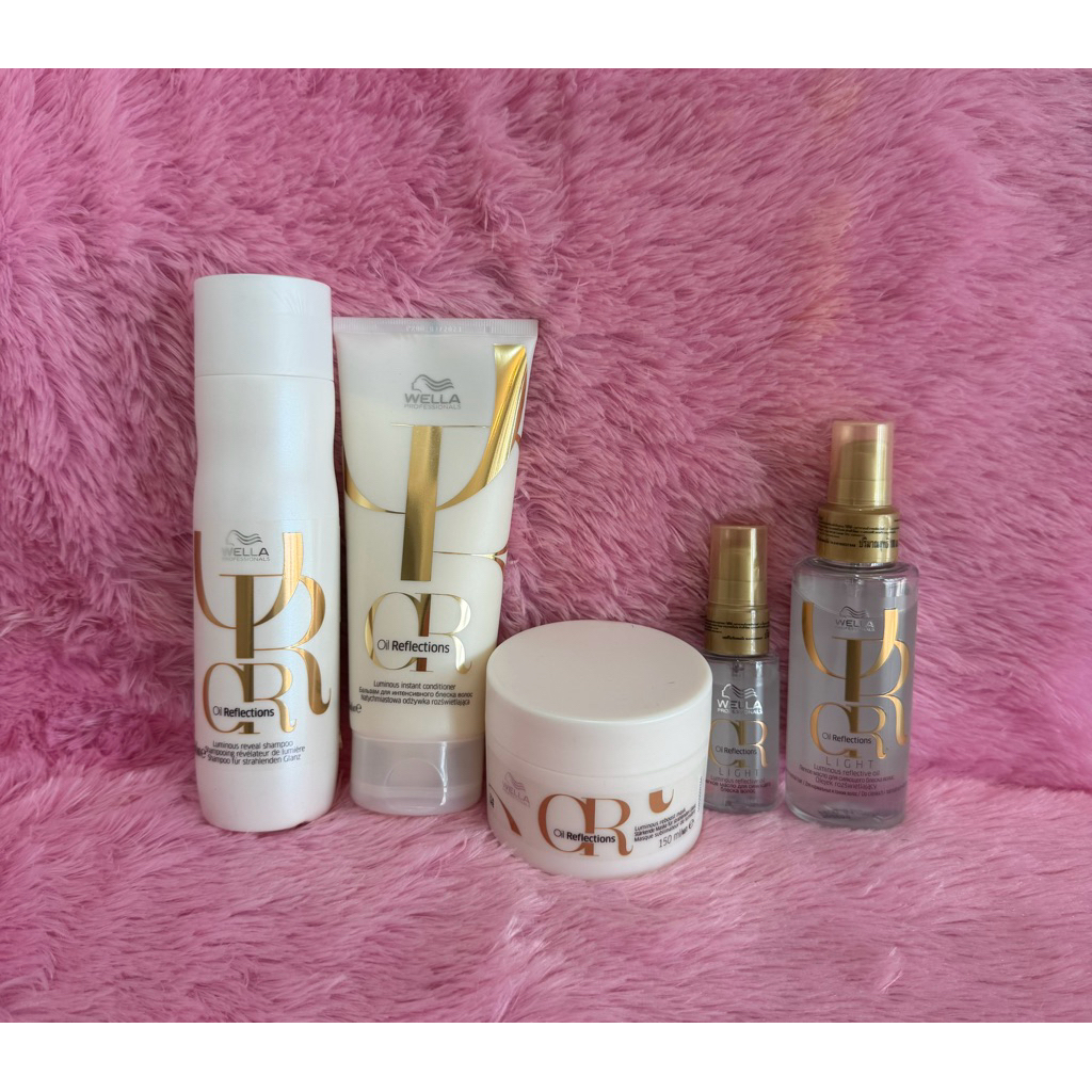 WELLA OIL REFLECTIONS COLLECTION LIGHT LUMINOUS แชมพู+ครีมนวดผม+มาส์ก 200+250+500 ML. เพิ่มความแข็งแรงให้เส้นผมราคาดีดี๊