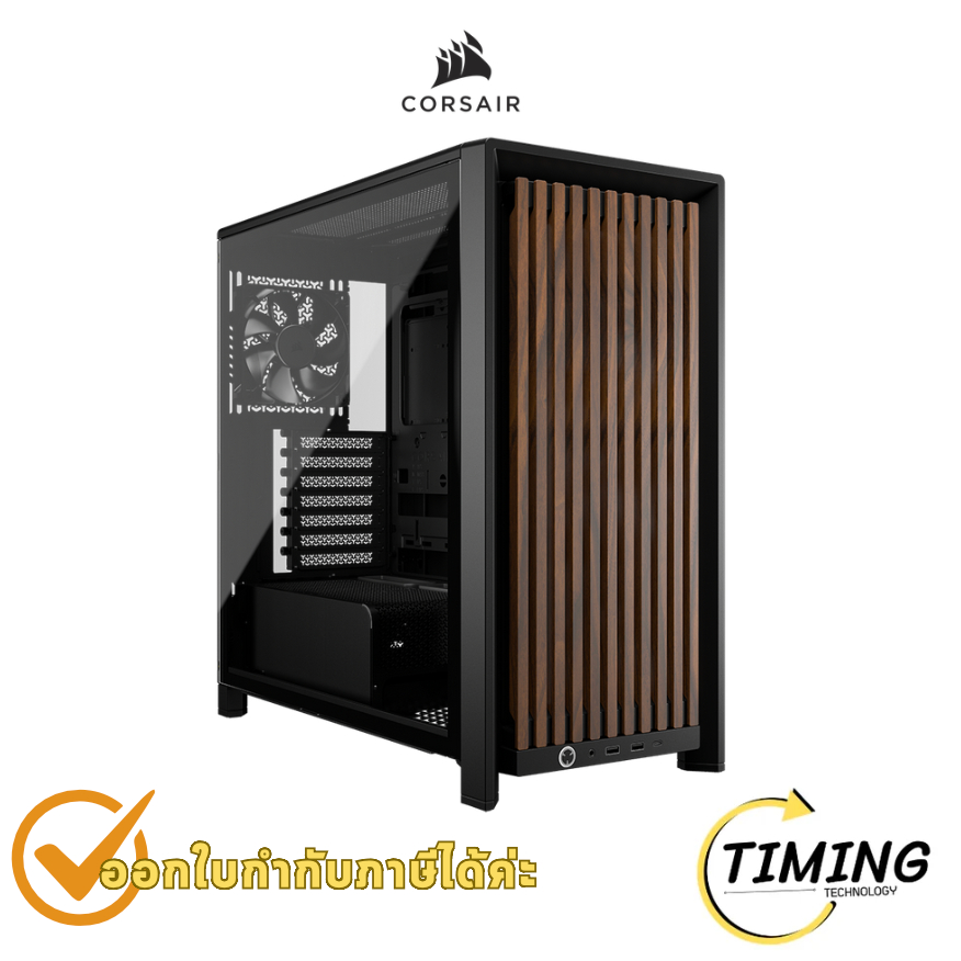 เคสคอมพิวเตอร์ Corsair FRAME 4000D WOOD RS Black/Walnut (FRAME-4000D-BW-WOOD) เคส Mid-Tower