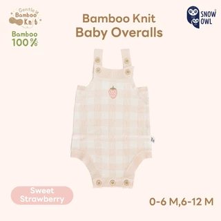 Snow Owl Gingham ชุดเอี๊ยมไหมพรม จากใยไผ่นุ่มๆ 100% Gentle Bamboo Knit Baby Overalls