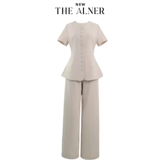 Thealner-AN271 (เซตเสื้อคอกลมแต่งกระดุมหน้า กก.ขายาว)