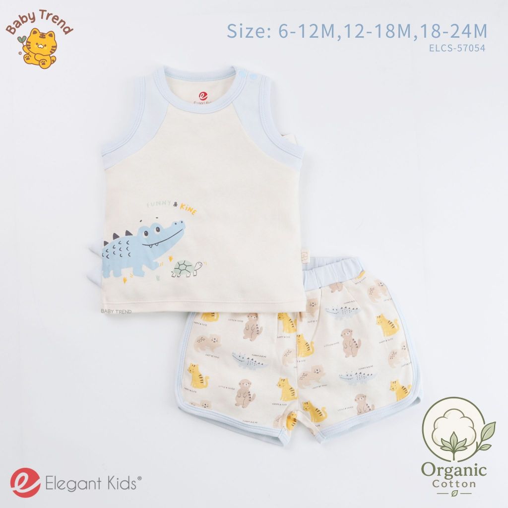Elegant Kids ชุดลูกชาย 6-24 เดือน ชุดเสื้อกล้าม+กางเกง Organic Animal Collection | Baby trend