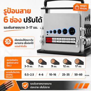 【6รู เครื่องปอกสาย】NIUXIANG สินค้านำเข้าจากเยอรมัน 304สแตนเลส ที่ปอกสายไ เหมาะใช้กับสายไฟฟ้า3-17mm