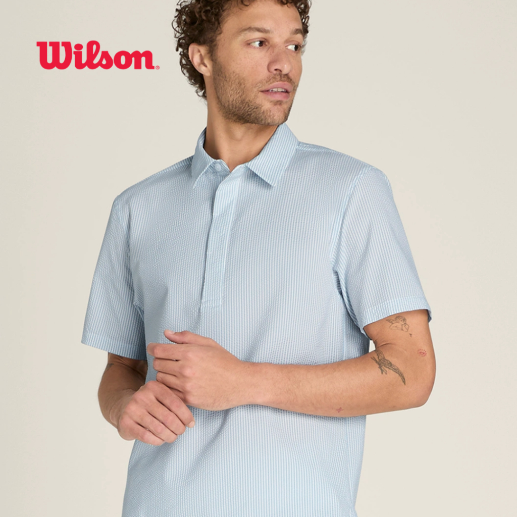 WILSON Men Woven Tech Seersucker Popover เสื้อโปโลผู้ชาย WN00033G011001 | Offcial Store