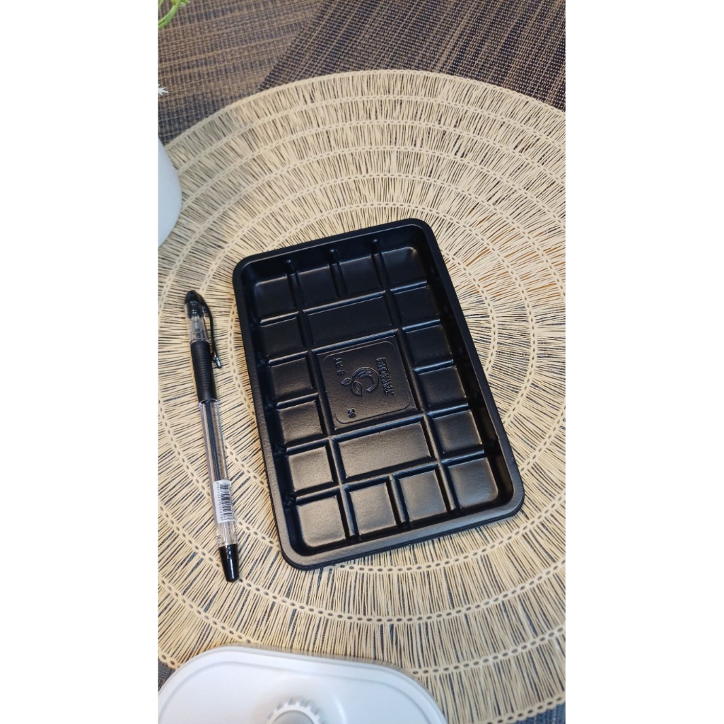 ถาดพลาสติกดำ 11.5×16.5×1.8cm. (TR8BK) 100ชิ้น
