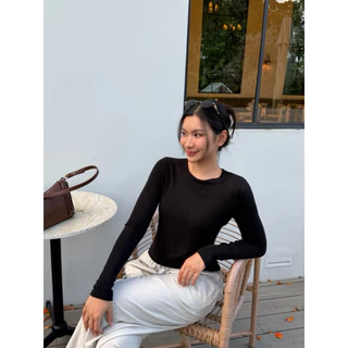 CHANEE STUDIO | Migale Long Sleeve Top เสื้อแขนยาวคอกลมผ้านิ่ม