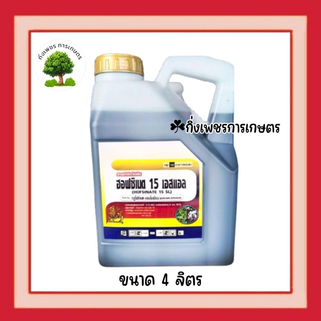 💥โฉมใหม่💥ฮอฟซิเนต 15 เอสแอล (4 ลิตร) ตราสิงห์อินเตอร์เทรด (กลูโฟซิเนต-แอมโมเนียม)