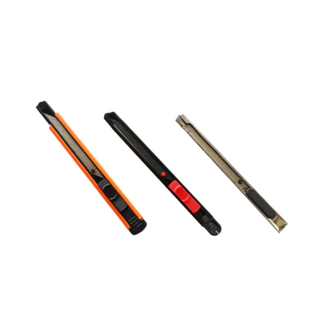คัตเตอร์อเนกประสงค์ พกพาง่าย ขนาดกระทัดรัด ใบมีดสีดำ โลหะผสมเหล็ก ใบมีด 9 มม.