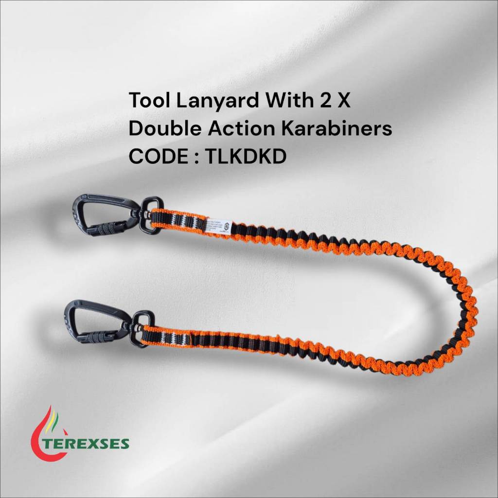 สายคล้องเครื่องมือพร้อมคาราบิเนอร์นิรภัยแบบสองจังหวะทั้งสองด้าน LINQ TOOL LANYARD 2 x DOUBLE ACTION KARABINERS