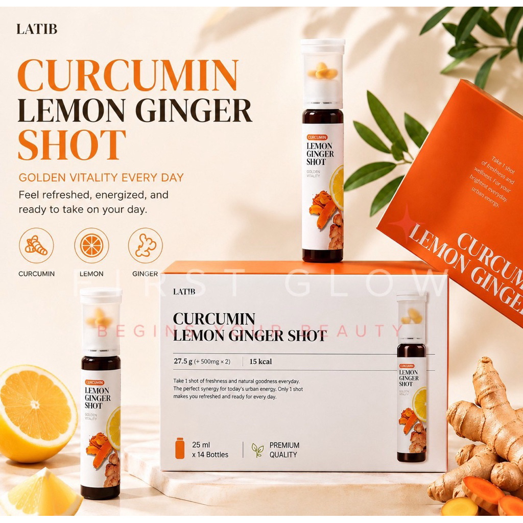 LATIB Curcumin Ginger Lemon Shot 🫚 🍋 [ 1 กล่อง 14 Shot ] [ มีแบบแบ่งขาย ]