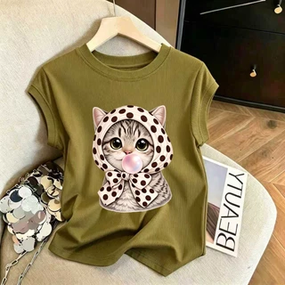 เสื้อยืดผู้หญิงทรงรัดรูป แขนสั้น ไซส์ M-3XL มีให้เลือกหลายสี จัดส่งในกรุงเทพ