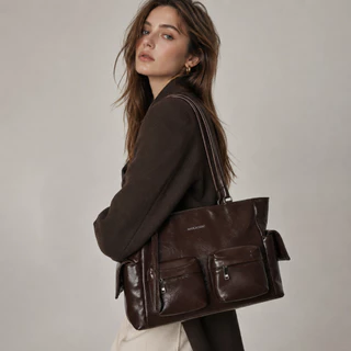 MOLICHIC Pocket Utility Bag กระเป๋าสะพายข้าง ใบใหญ่ จุของได้เยอะ หนังพรีเมียม ดีไซน์ช่องเก็บของเยอะ สไตล์เกาหลี