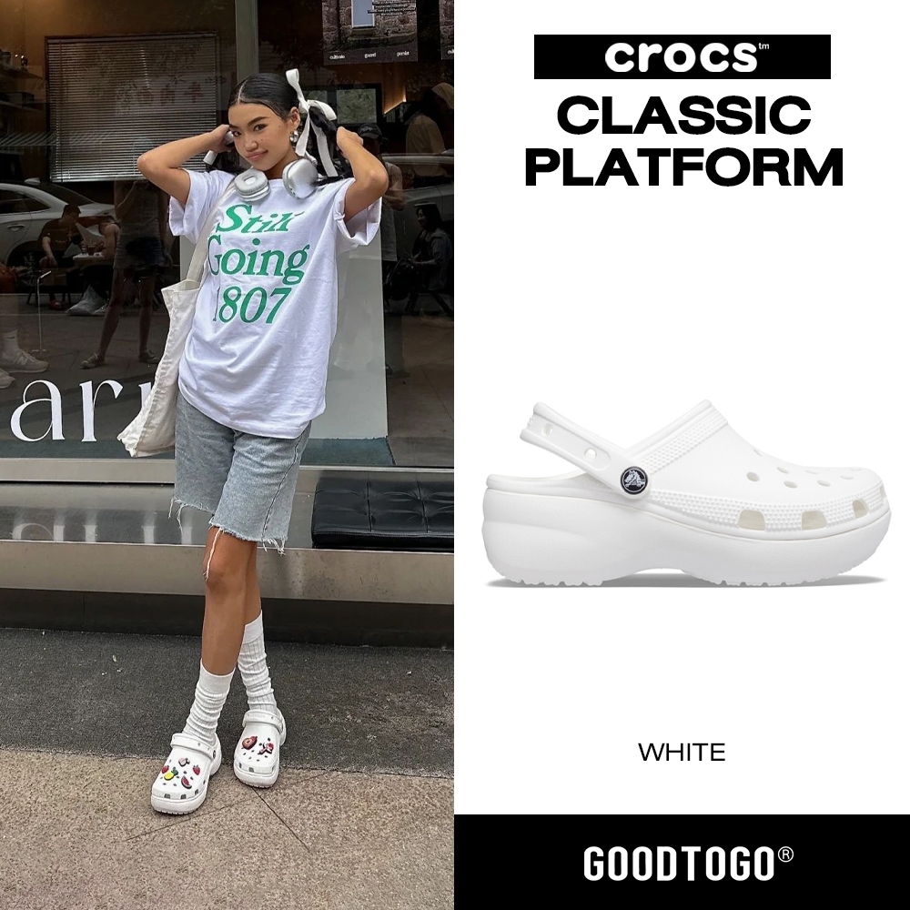 Crocs ND รองเท้าแตะ W Classic Platform Clog 206750-100