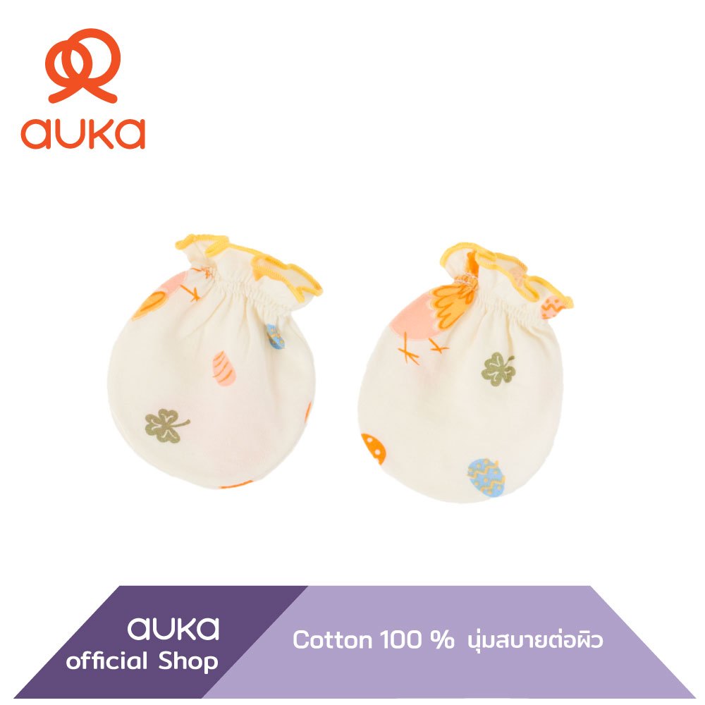 Auka .ถุงมือเด็กอ่อน Free Size สำหรับเด็กแรกเกิด- 3 เดือน,Collection Garden Party