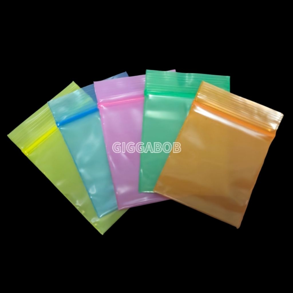 ถุงซิปสี ซองซิปสีสดใส แพ็คละ 100 ใบ