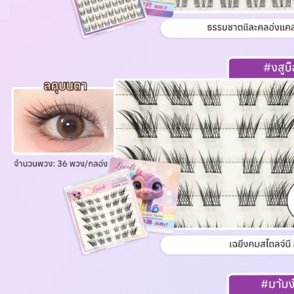 ส่งต่อ ขนตาปลอม Ellery-alle รุ่น งูโฮ่ง ๆ มีกาวในตัว