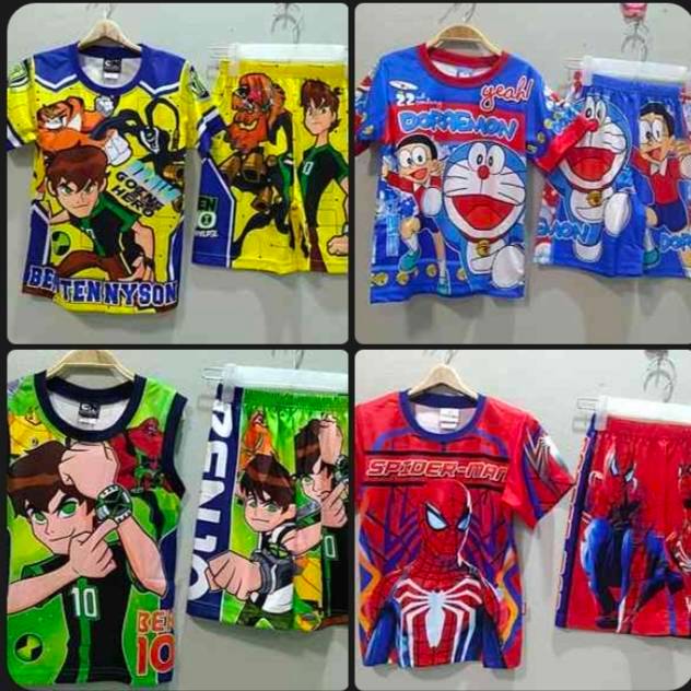 ชุดผ้ามันเด็กผู้ชาย Ben10 ,โดเรม่อน ,แมคควีน, แองกี้เบิร์ด  ลิขสิทธิ์แท้ !! เนื้อผ้าดี นิ่มสบาย