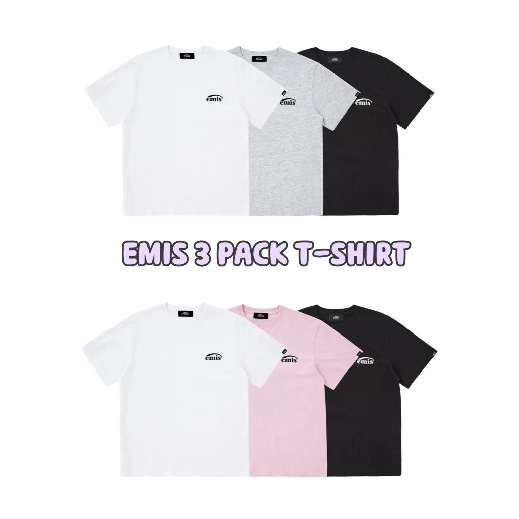 (สินค้าพร้อมส่ง!!!) EMIS 3 PACK T-SHIRT 🇰🇷 ส่งแมสได้คะ🏍