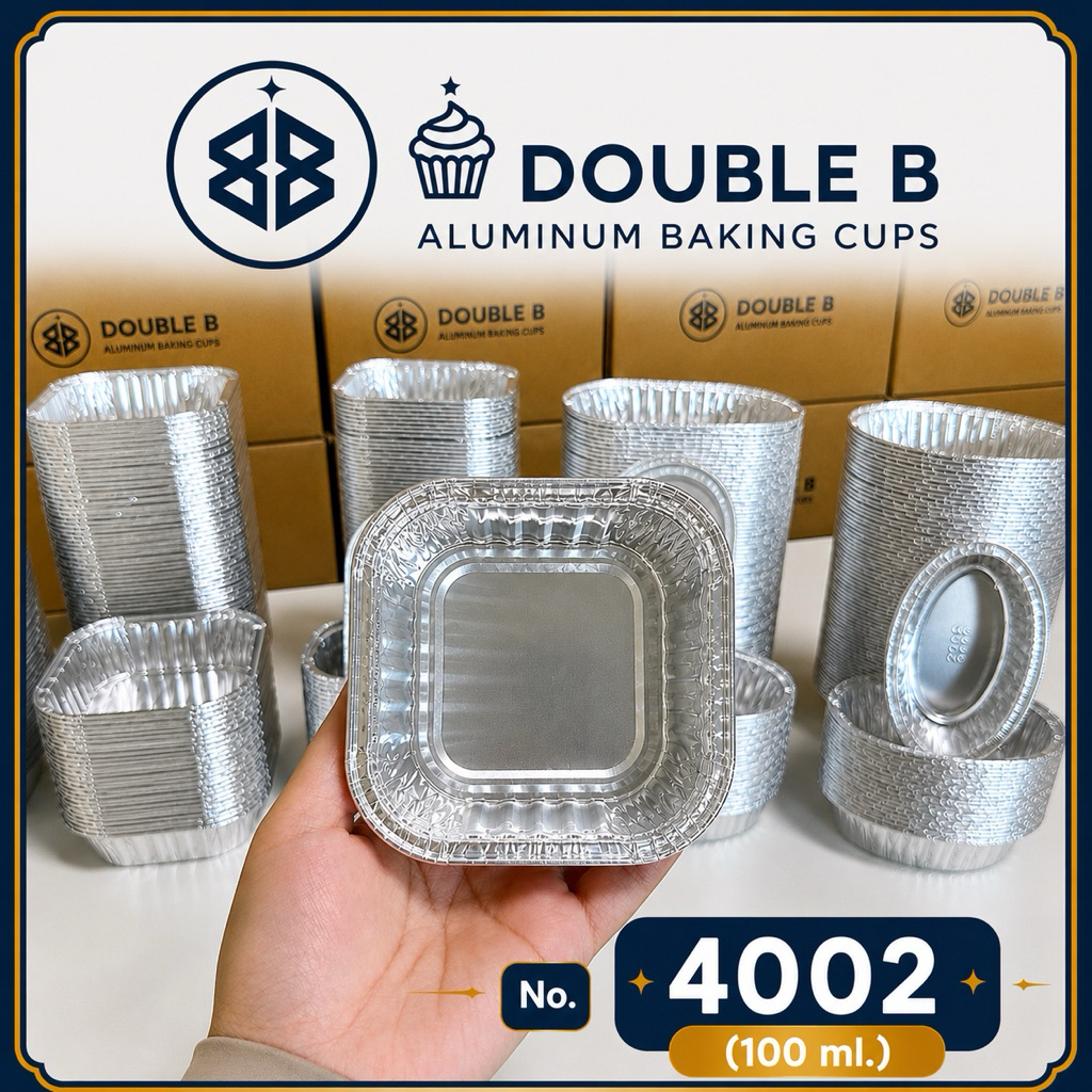 ถ้วยฟอยล์ 4002 ( ถ้วย + ฝาปิด) ** 500 ชุด**
