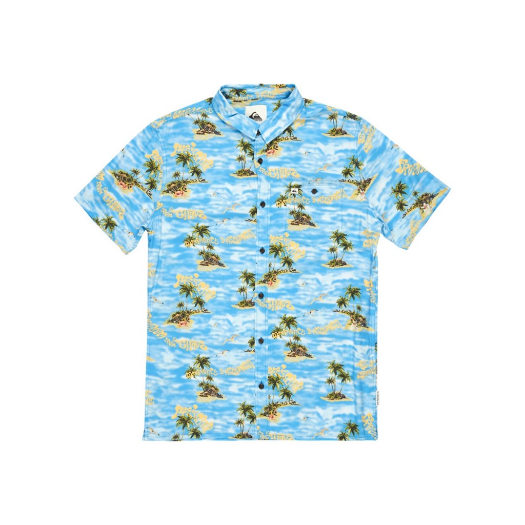Quiksilver เสื้อเชิ้ตผู้ชาย Mens Safe Paradise Short Sleeve Shirt-Blue 251 EQYWT04607-BQV6