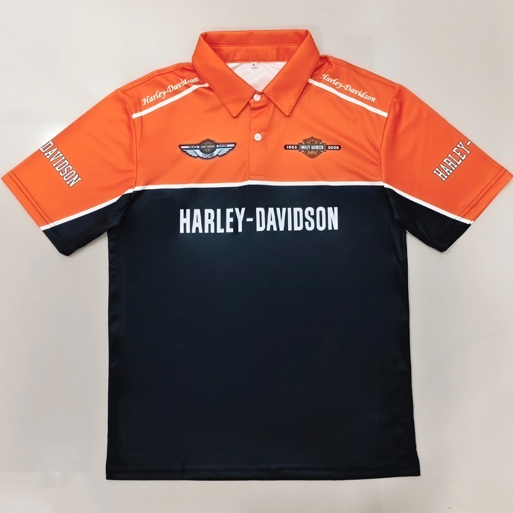 เสื้อ MotoGP เสื้อโปโล ฮาร์เลย์ สีดำ #MG0274 พิมพืทั้งตัว ไซส์ S-5XL