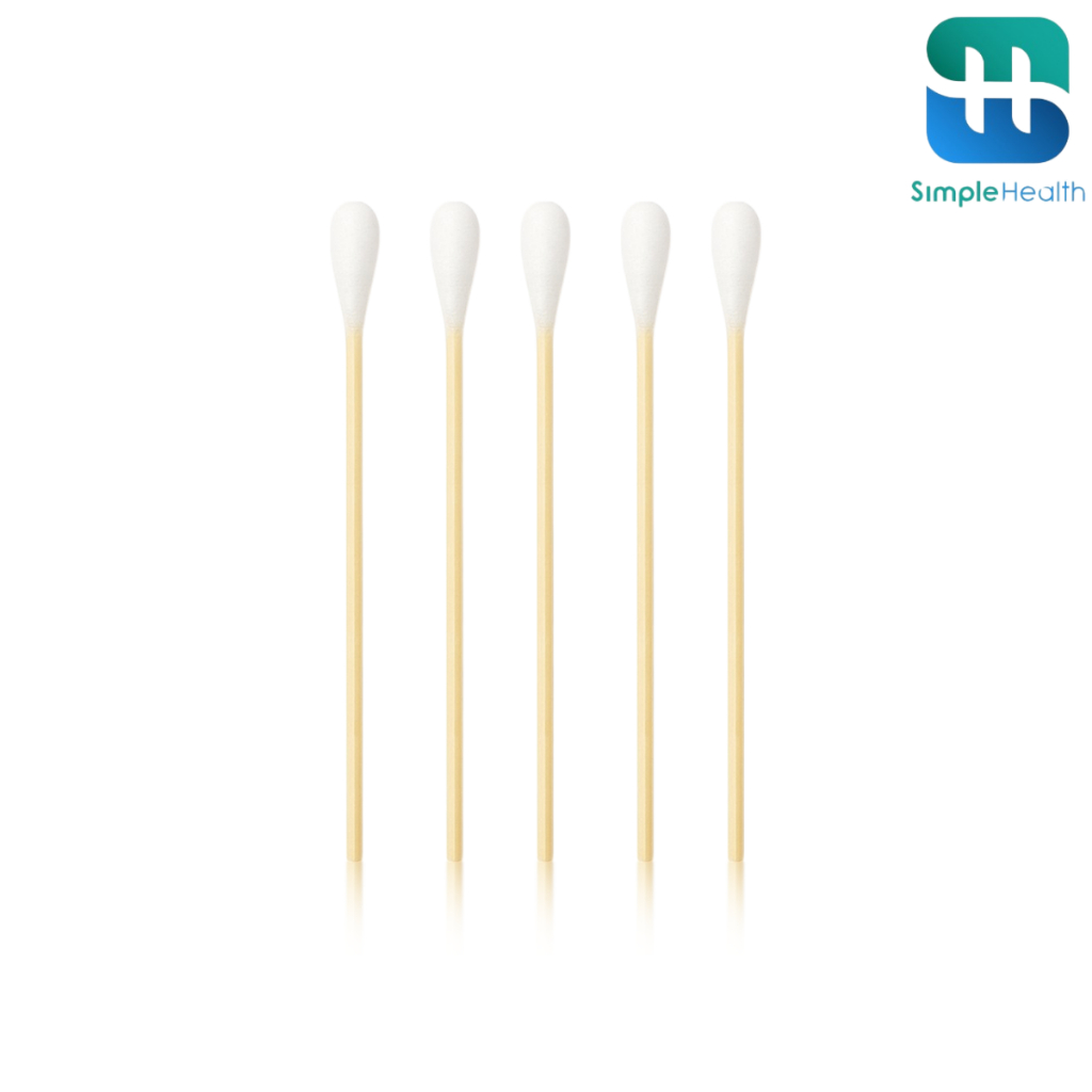 Simple Healthcare ไม้พันสำลีปลอดเชื้อ ไม้พันสำลีก้านไม้ sterile wooden stick ถูกสุขอนามัย