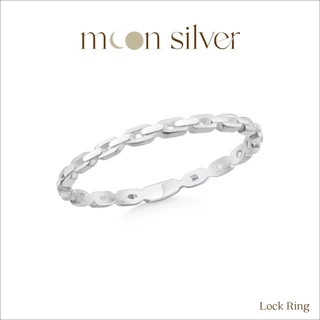 Moonsilver แหวนเงิน รุ่น Lock ลายโซ่ แหวนเงินแท้ 9.25 มินิมอล