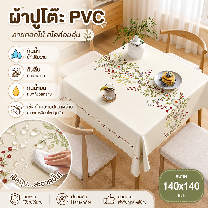 ผ้ารองโต๊ะ PVC กันน้ำมัน กันน้ำ ไม่ต้องซัก รูปสี่เหลี่ยม สำหรับร้านอาหารและใช้ในบ้าน ใช้สำหรับตกแต่งโต๊ะอาหาร