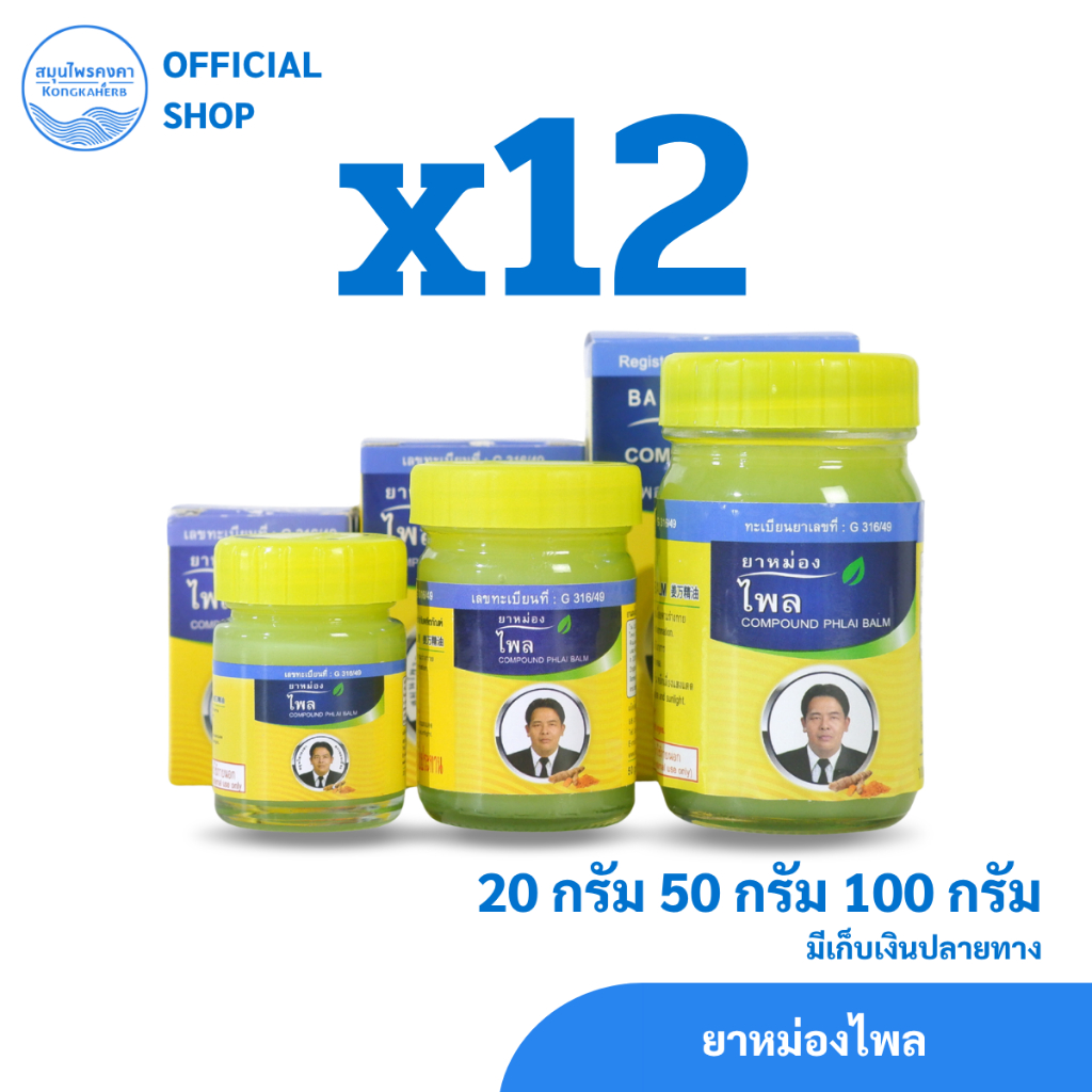 ยาหม่องไพล สมุนไพรคงคา ตราหมอเอี้ยง (1 โหล)